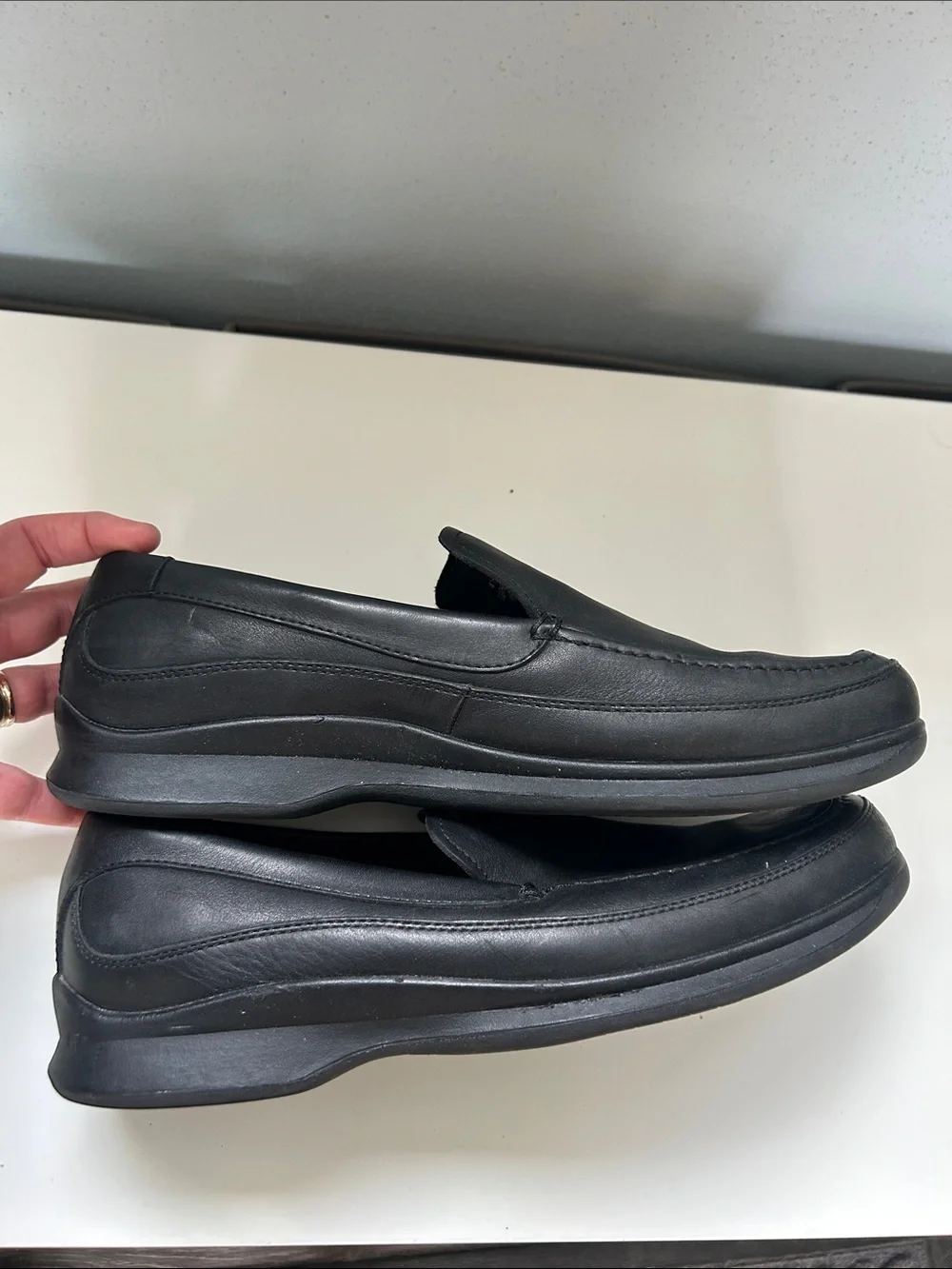 Red Wing Black Leather Slip-On Loafers for Men